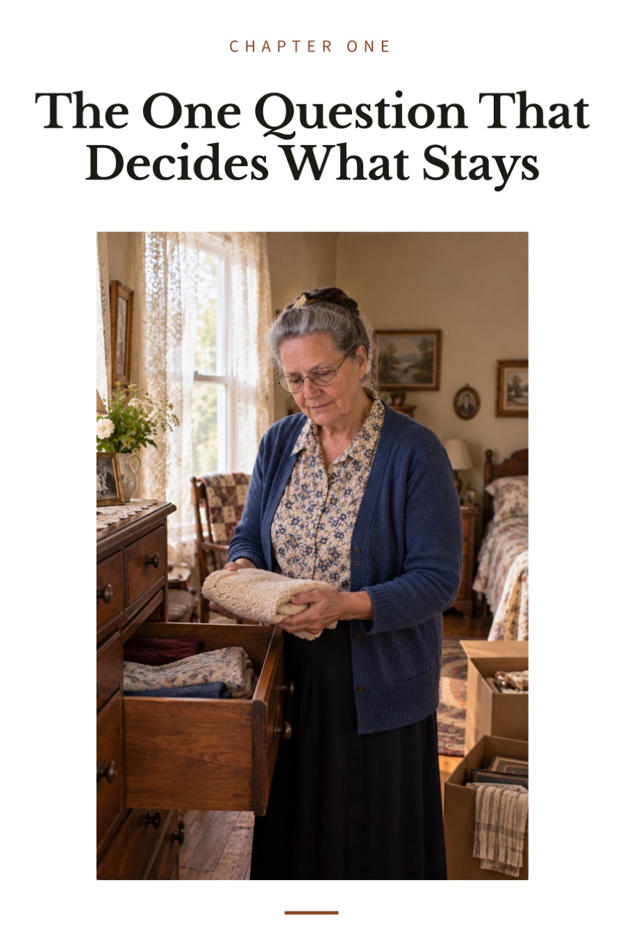 Page 5 of What Stays: Chapter One, The One Question That Decides What Stays.